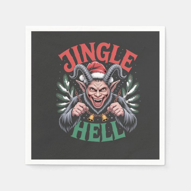 Servilleta De Papel Jingle Hell Navidades Krampus Evil Xmas (Anverso)