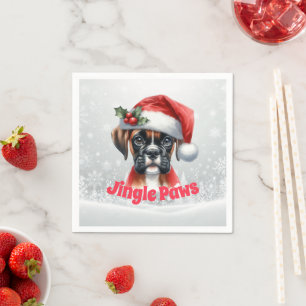 Servilleta De Papel Jingle Paws y Boxer Dog Joy
