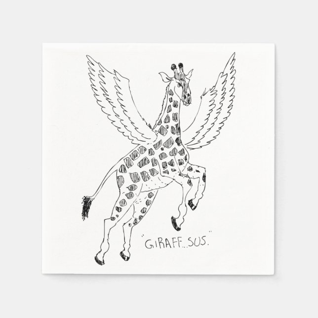Servilleta De Papel Jirafa + pegaso = Jirafaso (Anverso)