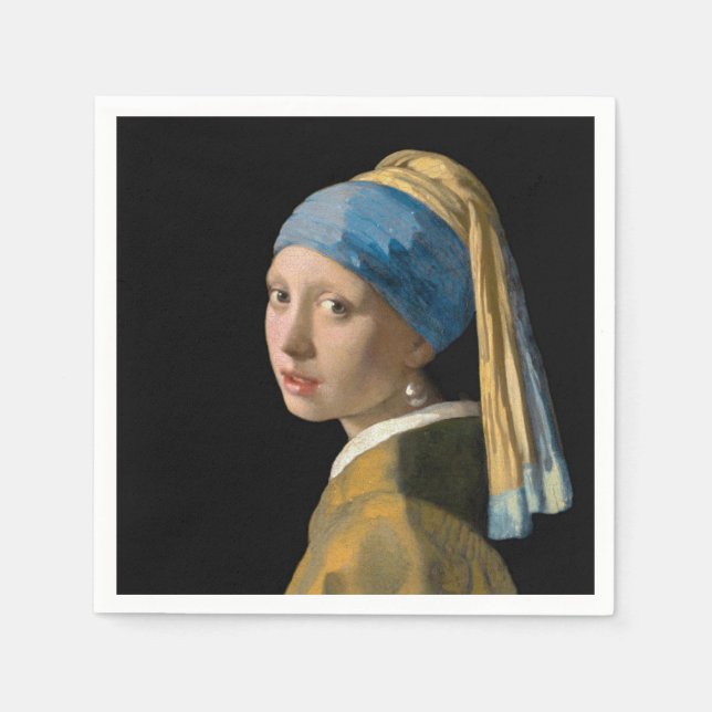 Servilleta De Papel Johannes Vermeer, Chica de Pearl Earring (Anverso)