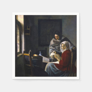 Servilleta De Papel Johannes Vermeer - Chica interrumpida en su música