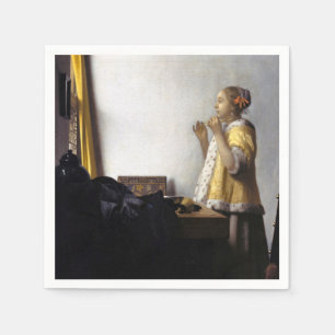 Servilleta De Papel Johannes Vermeer - Joven con collar de perla