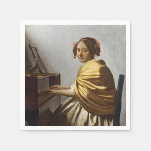 Servilleta De Papel Johannes Vermeer - Joven sentada en Virginal