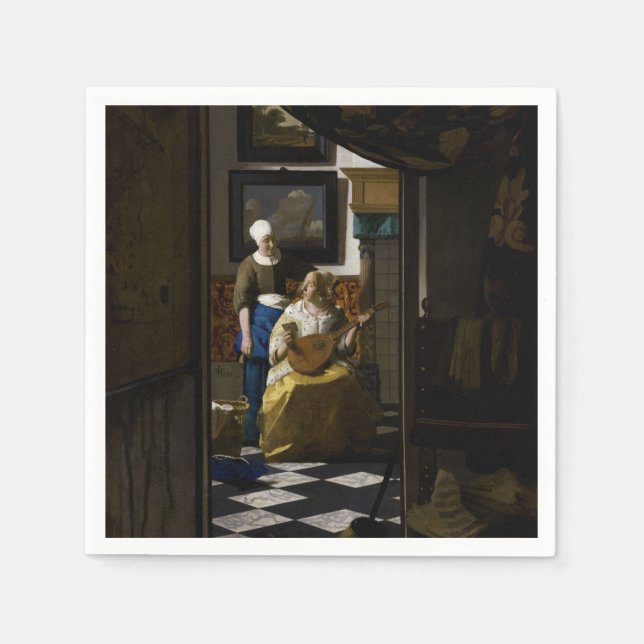 Servilleta De Papel Johannes Vermeer - La carta de amor (Anverso)