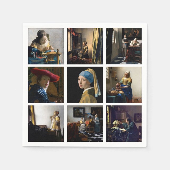 Servilleta De Papel Johannes Vermeer - Masterpieces Grid (Anverso)