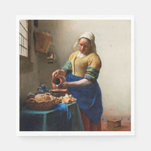 Servilleta De Papel Johannes Vermeer. Sirena de leche. Arte fino vinta