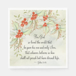 Servilleta De Papel John 3:16 Dios amó al mundo, Navidades