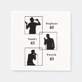 Servilleta De Papel Joint Birthday Triple the Fun Minimalist White