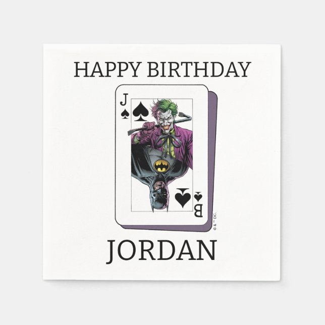 Servilleta De Papel Joker and Batman Spade Playing Card Illustration (Anverso)