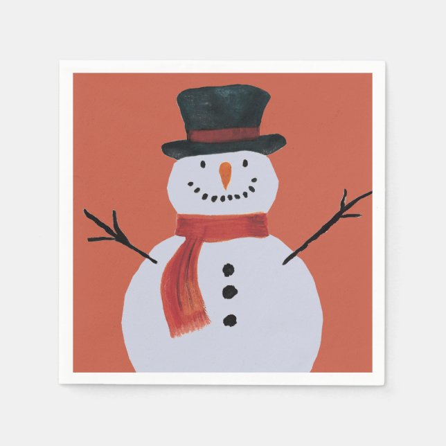 Servilleta De Papel Jolly Fiesta Snowman (Anverso)