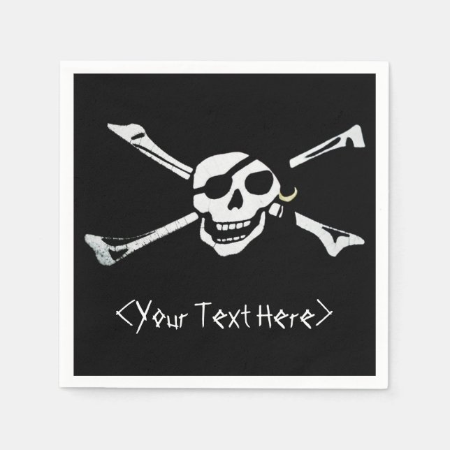 Servilleta De Papel Jolly Roger Pirate Skull Napkins (Anverso)