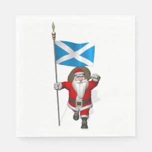 Servilleta De Papel Jolly Santa Claus Con Bandera De Escocia