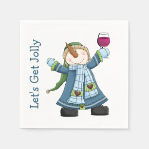 Servilleta De Papel Jolly Snowman Navidades Cocktail Napkins