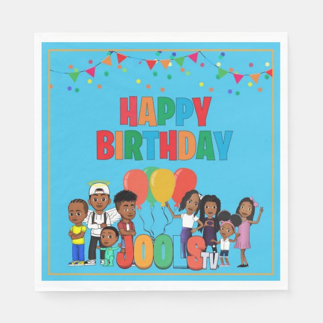 Servilleta De Papel JOOLS TV ®️ Papel azul 6.5 en servilletas (Anverso)