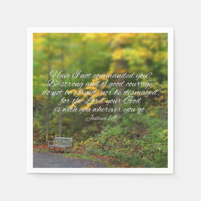 Servilleta De Papel Joshua 1:9 Biblia versus Escritura Cristiana (Anverso)