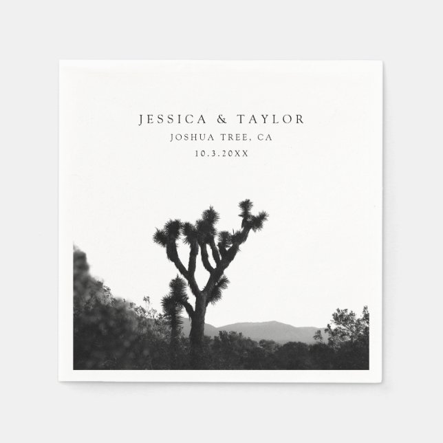 Servilleta De Papel Joshua Tree Boda Personalizado Photo Cocktail Napk (Anverso)