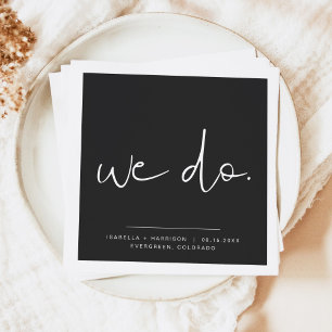 Servilleta De Papel JOVI Black Edgy Moderno Boda Minimalista que hacem
