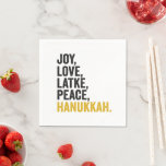 Servilleta De Papel Joy Love Latkes Peace Hanukkah Funny Jewish<br><div class="desc">gracioso,  judío,  latke,  regalo,  cumpleaños,  chanukah,  judío,  vacaciones,  menorah</div>