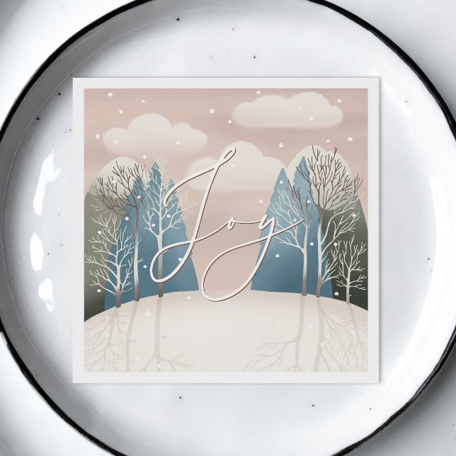 Servilleta De Papel Joy Navidades Holiday | Snowy Winter Woodland (Subido por el creador)