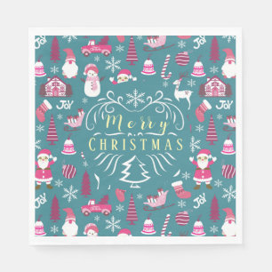 Servilleta De Papel Joy Navidades Turquoise