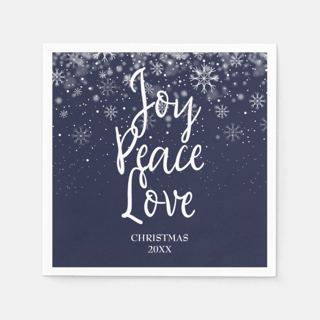 Servilleta De Papel Joy Peace personalizada Amor a la Marina Azul Blan (Anverso)