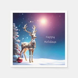 Servilleta De Papel Joyas de renos Navidades Holiday Napkin
