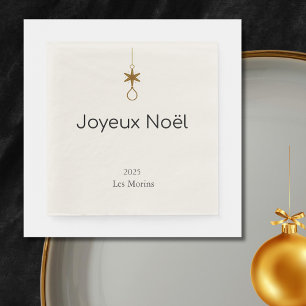 Servilleta De Papel Joyeux Noel - ramas de pino delicadas
