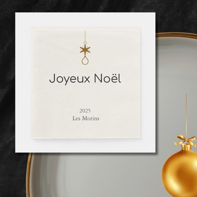 Servilleta De Papel Joyeux Noel - ramas de pino delicadas  (Subido por el creador)