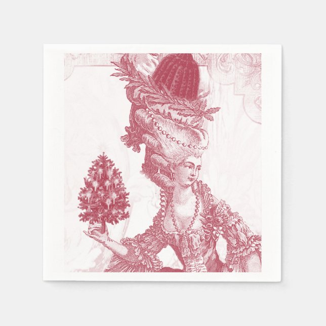 Servilleta De Papel Joyeux Noel (rouge) Feliz Navidad (Anverso)