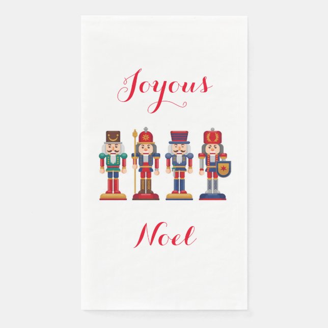 Servilleta De Papel Joyous Noel Nutcracker Paper Guest Tower (Anverso)