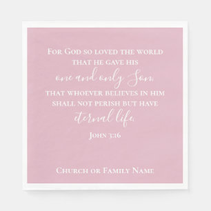 Servilleta De Papel Juan 3:16   Personalizado Texto Pascua Cristiana R