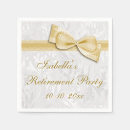 Servilleta De Papel Jubilación de Damask y Gold Faux Bow