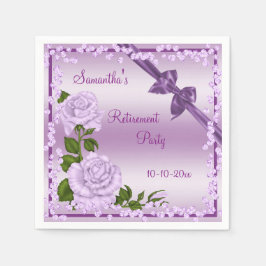 Servilleta De Papel Jubilación de Flor de Lila, Lazos y Diamantes