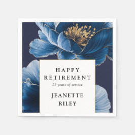 Servilleta De Papel Jubilación de Floral Moderna Elegante Azul de Mari
