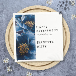 Servilleta De Papel Jubilación de Floral Moderna Elegante Azul de Mari