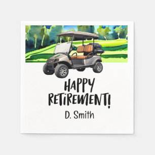 Servilleta De Papel Jubilación de golf con antecedentes en el campo de