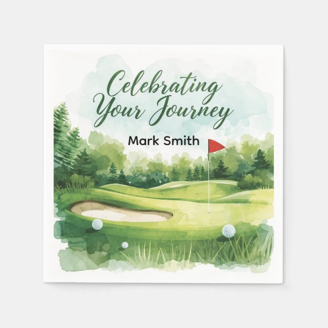 Servilleta De Papel Jubilación de golf con bola verde (Anverso)