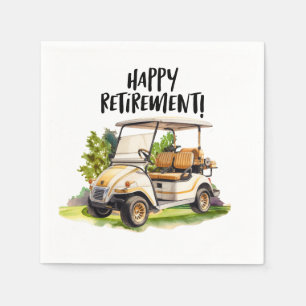 Servilleta De Papel Jubilación de golf con carro sobre la acuarela ver