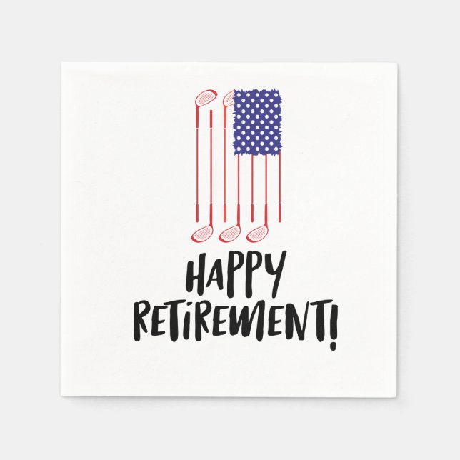 Servilleta De Papel Jubilación de Golf Jubilación Feliz Jubilación con (Anverso)