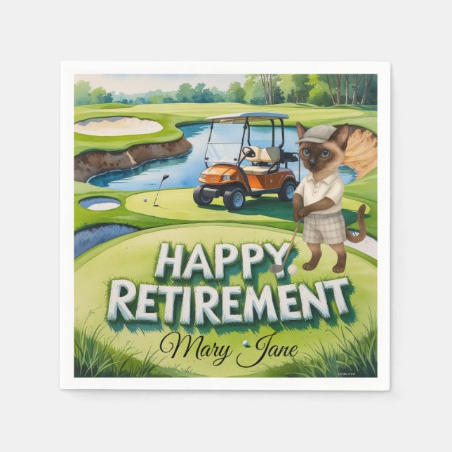 Servilleta De Papel Jubilación de Golf temática para los amantes del g (Anverso)