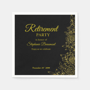 Servilleta De Papel Jubilación de la Rosa Dorada Elegante para Mujeres