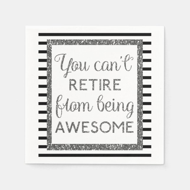 Servilleta De Papel Jubilación de negro y plata (Anverso)