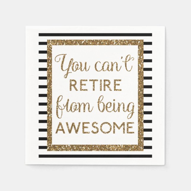 Servilleta De Papel Jubilación de oro y negro (Anverso)