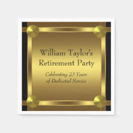 Servilleta De Papel Jubilación elegante en negro y oro