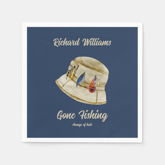 Servilleta De Papel Jubilación: Gorra de pescadores retirados (Anverso)