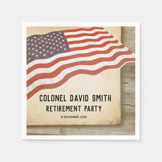 Servilleta De Papel Jubilación militar, ejército, servilletas de papel (Anverso)