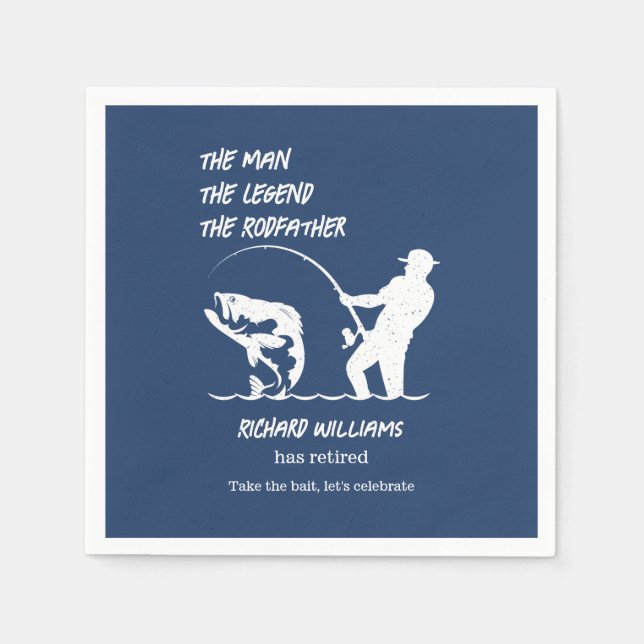 Servilleta De Papel Jubilación pescando peces gordos (Anverso)