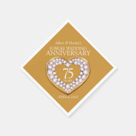 Servilleta De Papel Jubileo 75 aniversario boda nombre personalizado d