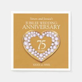 Servilleta De Papel Jubileo 75 aniversario boda nombre personalizado d