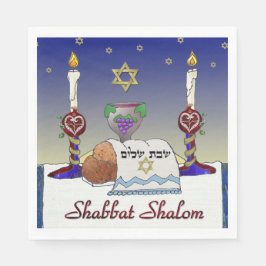 Servilleta De Papel Judea Shabbat Shalom Art Imprimir papel Napkins